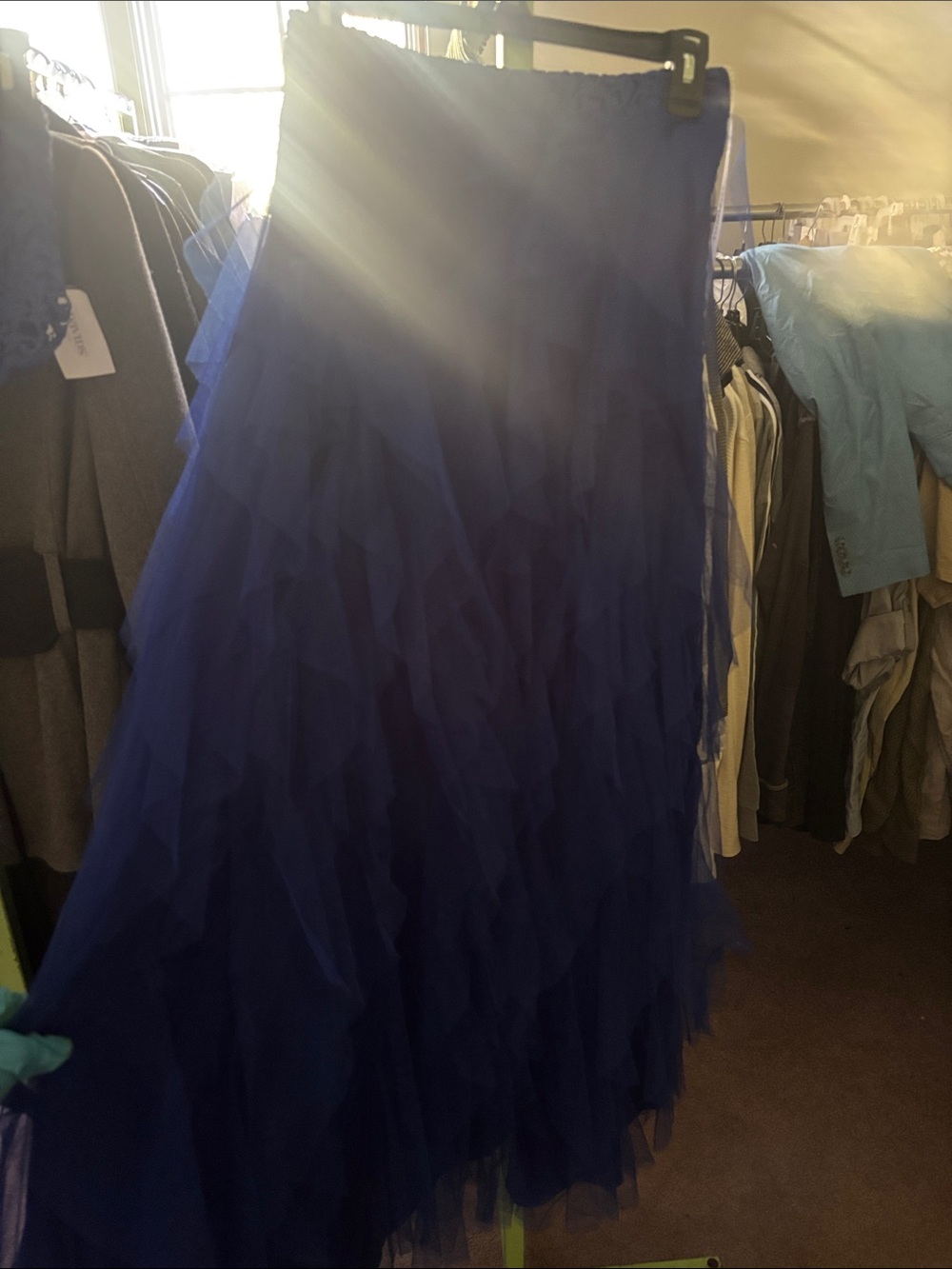 Masquerade Royal Blue Layered Tulle Maxi Skirt